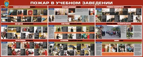 Стенд Пожар в учебном заведении